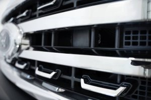 Ford Super Duty Adaptive Cruise Control Relocation Bracket - Addictive Desert Designs - Hammer Black Powder Coat Finish - Hammer Black - `23-`27 Ford Super Duty Adaptive Cruise Control Relocation Bracket - Addictive Desert Designs - Hammer Black Powder Coat Finish - Hammer Black - `23-`27